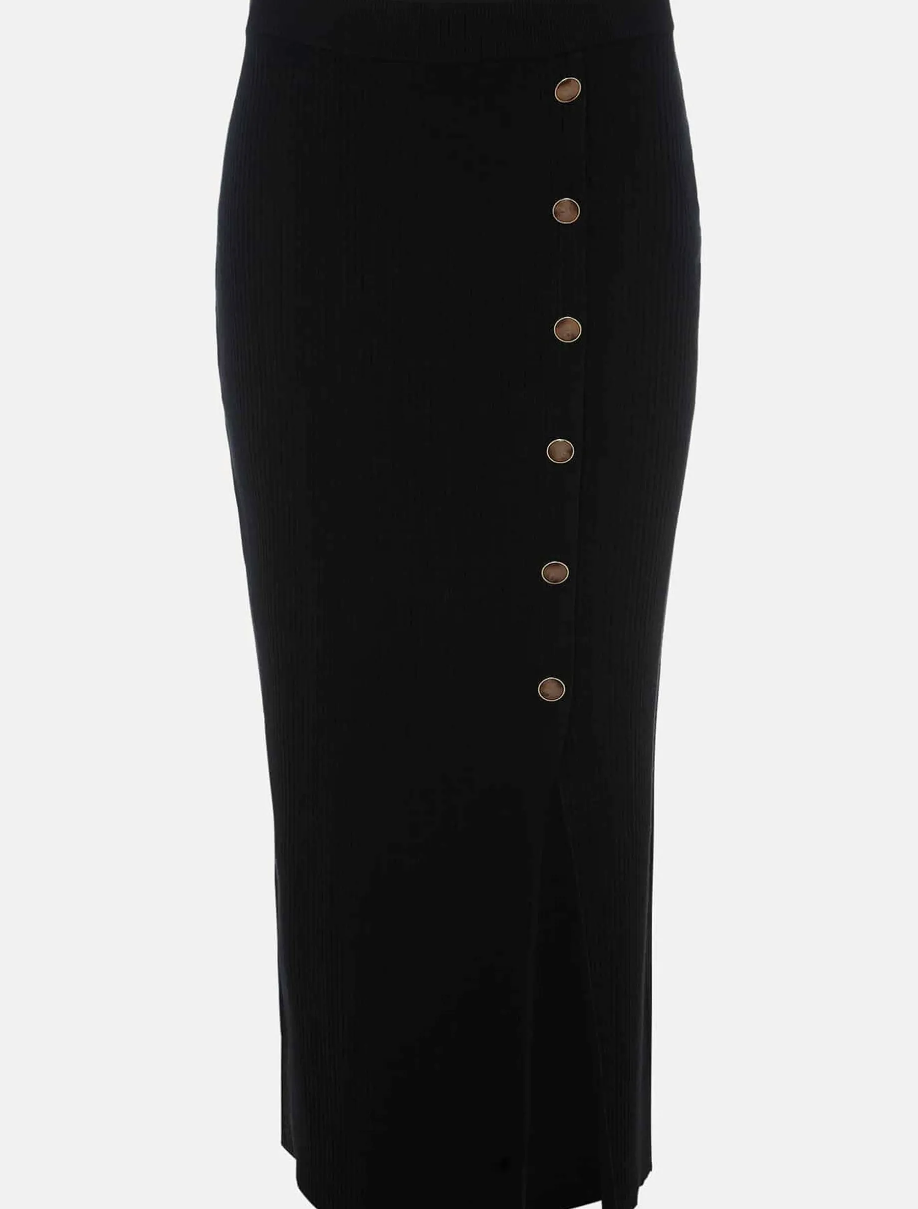 Irina Ribbed Button Detail Knit Skirt