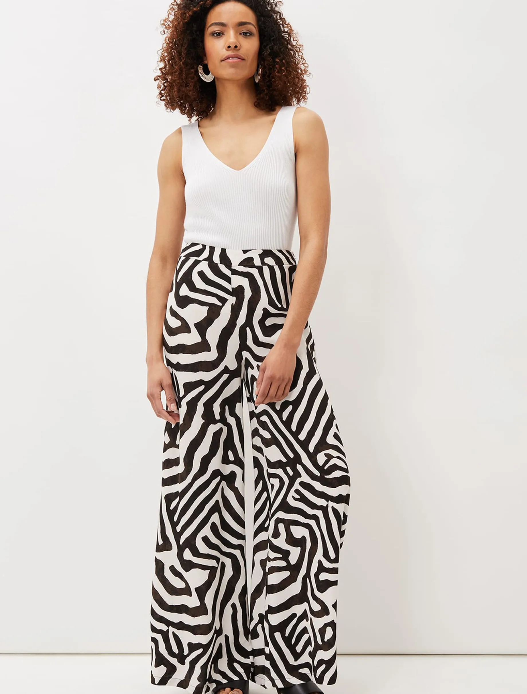 Isabelle Zebra Print Wide Leg Trouser