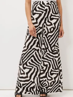 Isabelle Zebra Print Wide Leg Trouser