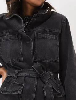 Jannah Denim Belted Shacket