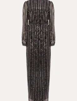 Jaylin Sequin Stripe Maxi Dress