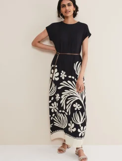 Jeanne Placement Print Jersey Maxi Dress