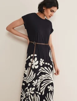 Jeanne Placement Print Jersey Maxi Dress