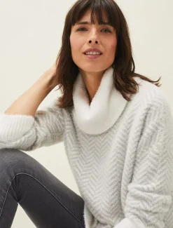 Jess Chevron Jacquard Chunky Jumper