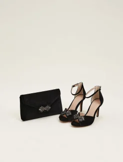 Jewel Front Velvet Sandal
