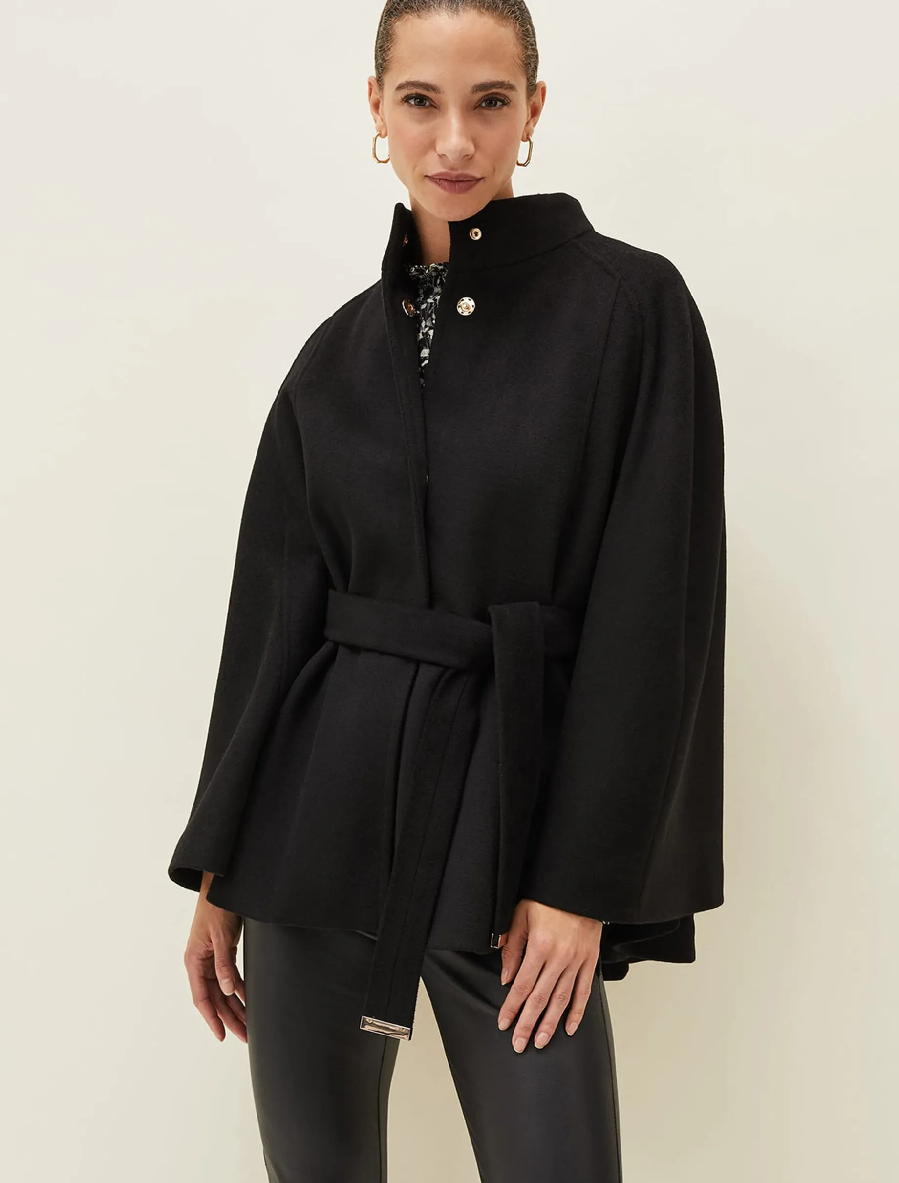 Jodie Wool Blend Cape Coat