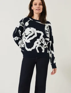 Judie Jacquard Rose Jumper