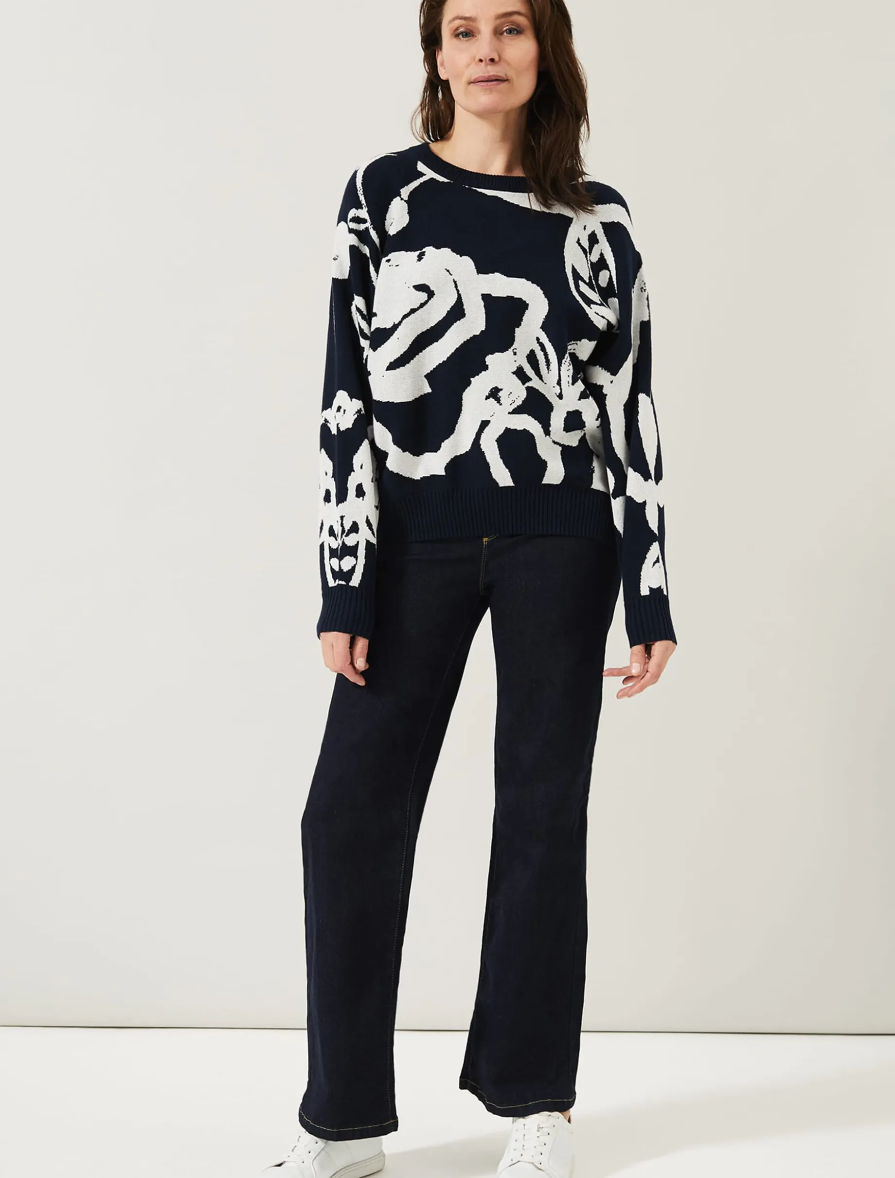 Judie Jacquard Rose Jumper