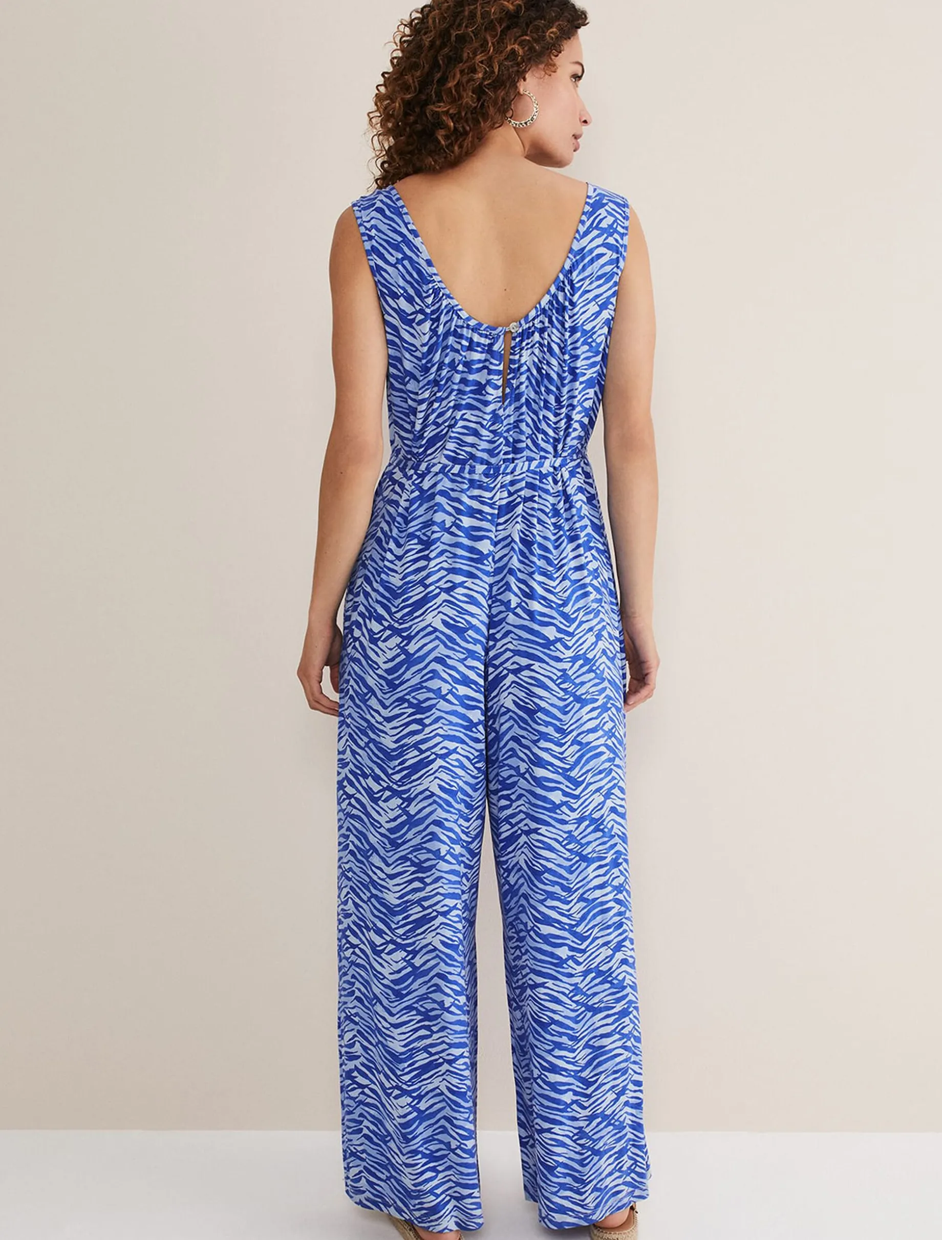 Juliana Zebra Print Jersey Jumpsuit