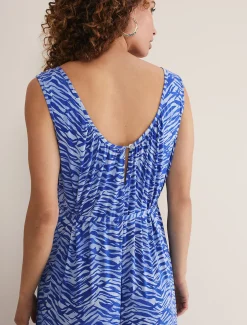 Juliana Zebra Print Jersey Jumpsuit