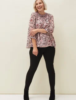 Julie Shirred Floral Blouse