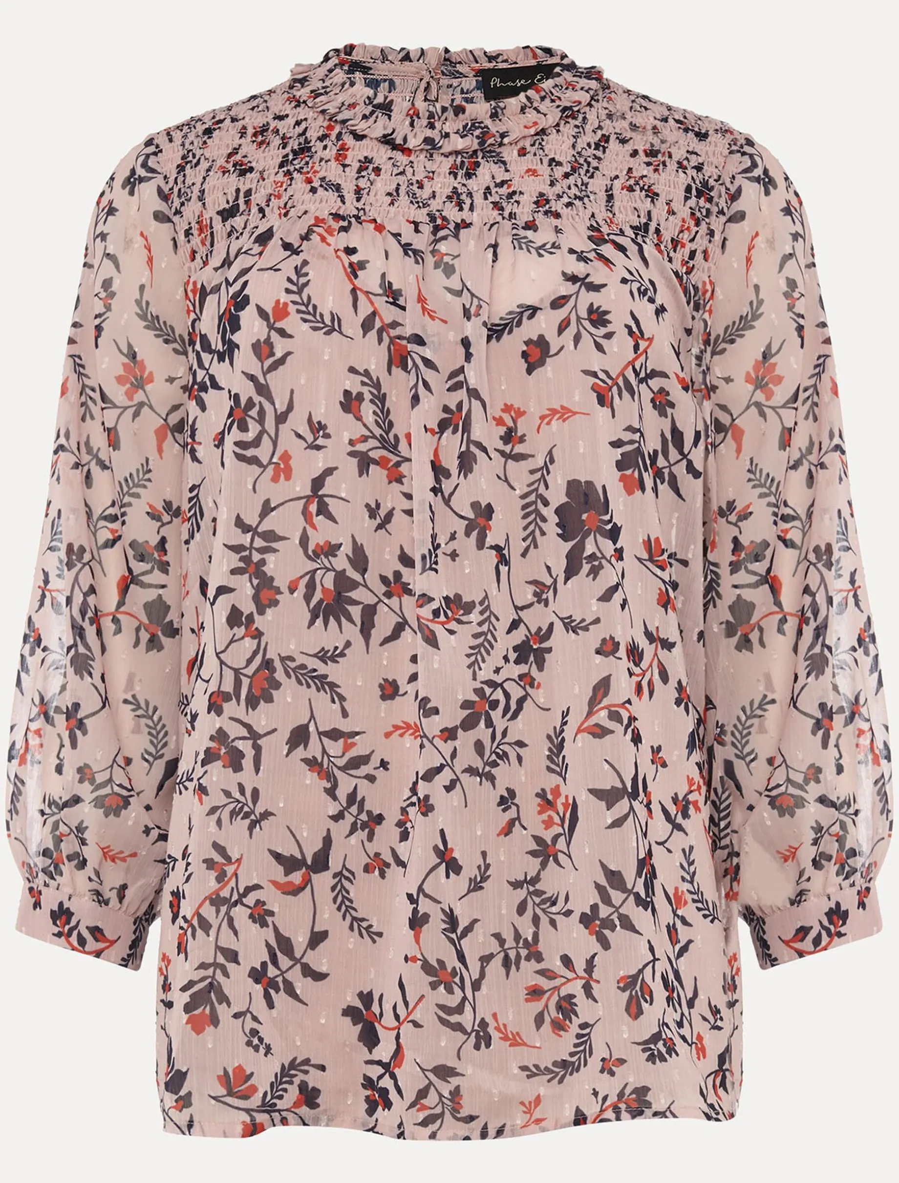 Julie Shirred Floral Blouse