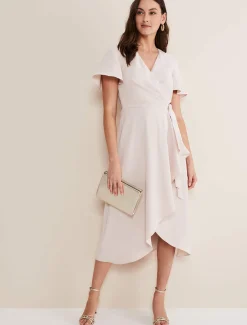 Julissa Ruffle Wrap Midi Dress