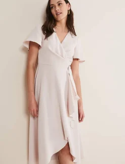 Julissa Ruffle Wrap Midi Dress