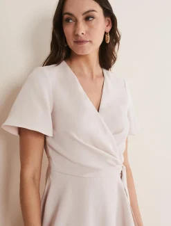 Julissa Ruffle Wrap Midi Dress