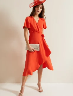 Julissa Ruffle Wrap Midi Dress