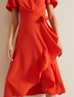 Julissa Ruffle Wrap Midi Dress