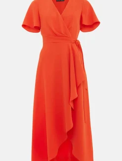 Julissa Ruffle Wrap Midi Dress
