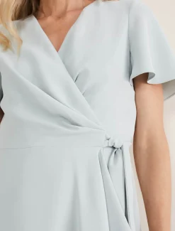 Julissa Ruffle Wrap Midi Dress