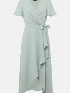 Julissa Ruffle Wrap Midi Dress