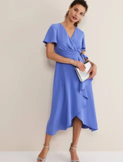 Julissa Ruffle Wrap Midi Dress
