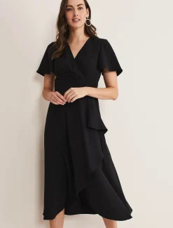Julissa Ruffle Wrap Midi Dress