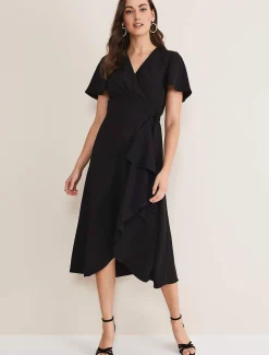 Julissa Ruffle Wrap Midi Dress