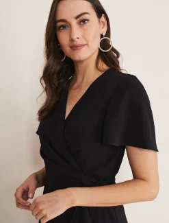 Julissa Ruffle Wrap Midi Dress