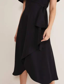 Julissa Ruffle Wrap Midi Dress