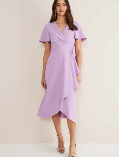 Julissa Ruffle Wrap Midi Dress
