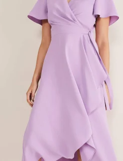 Julissa Ruffle Wrap Midi Dress