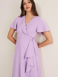 Julissa Ruffle Wrap Midi Dress