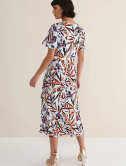 Julissa Ruffle Wrap Midi Dress