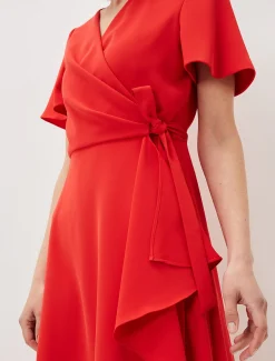 Julissa Ruffle Wrap Midi Dress