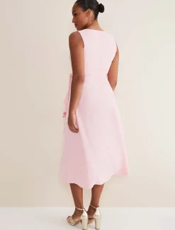 Julissa Sleeveless Ruffle Wrap Midi Dress