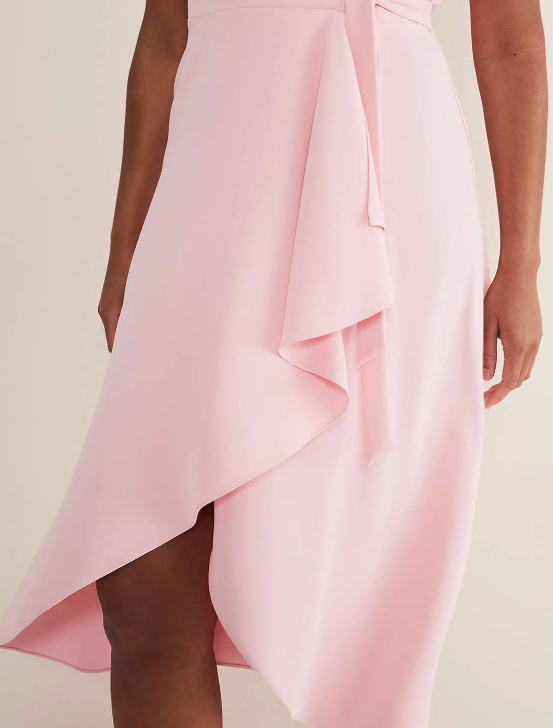 Julissa Sleeveless Ruffle Wrap Midi Dress
