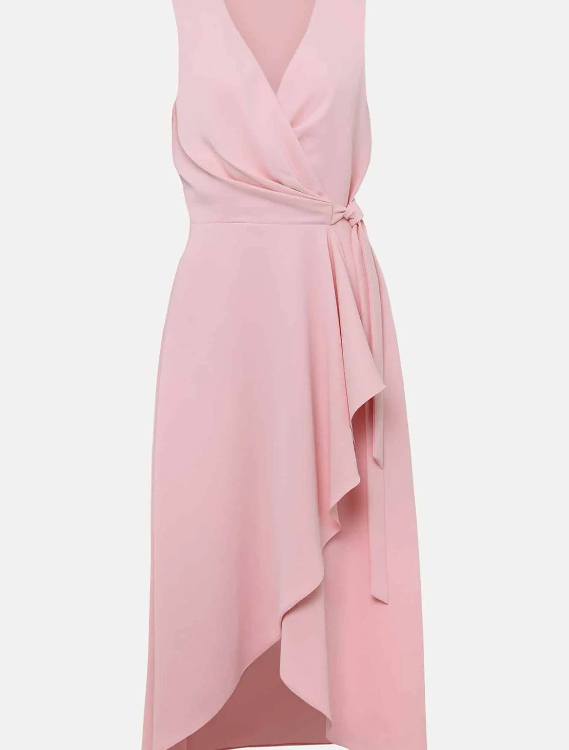 Julissa Sleeveless Ruffle Wrap Midi Dress