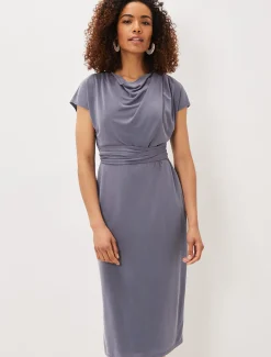 Kadence Cupro Tie Waist Dress