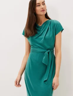 Kadence Cupro Tie Waist Dress