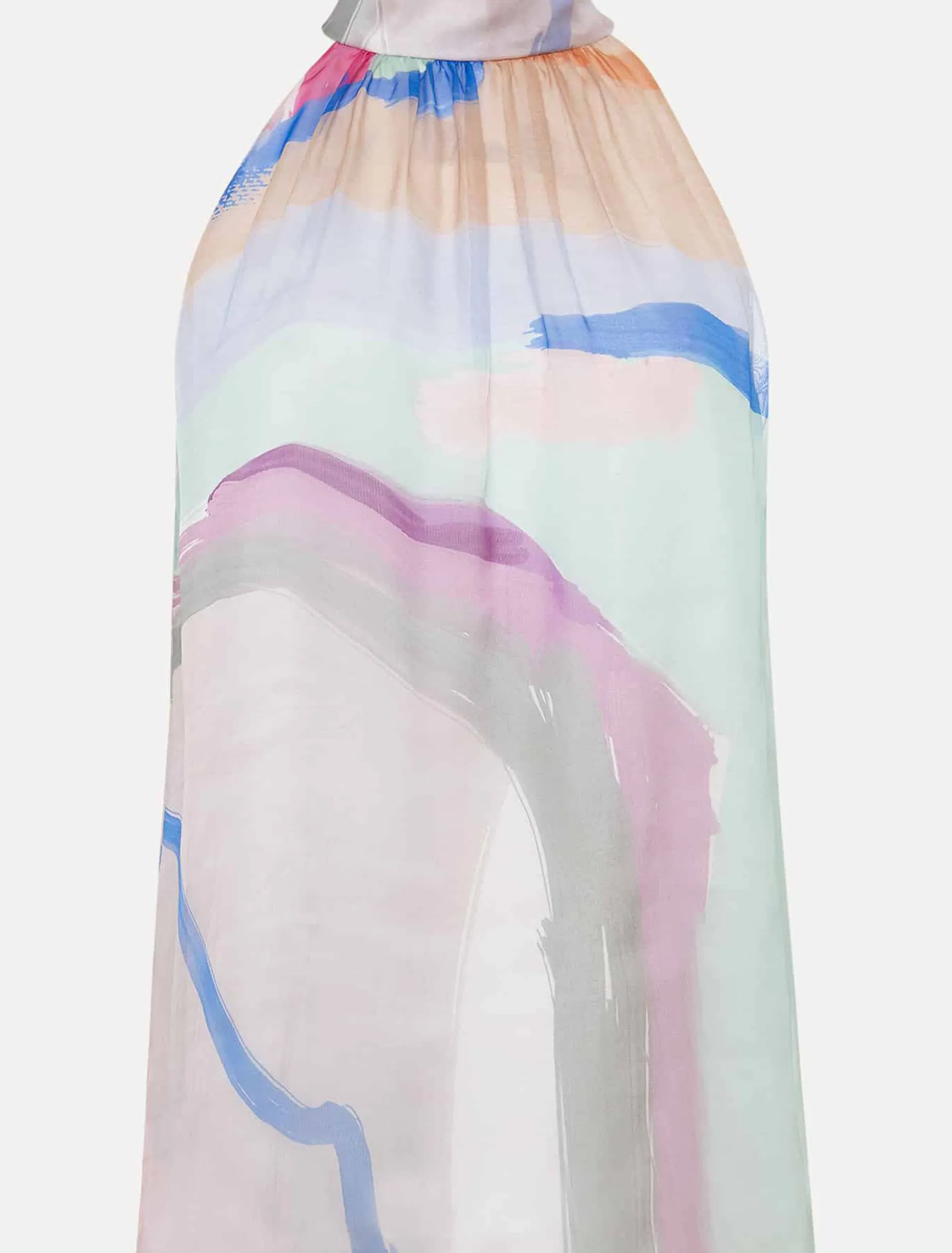 Kadie Printed Silk Halter Top