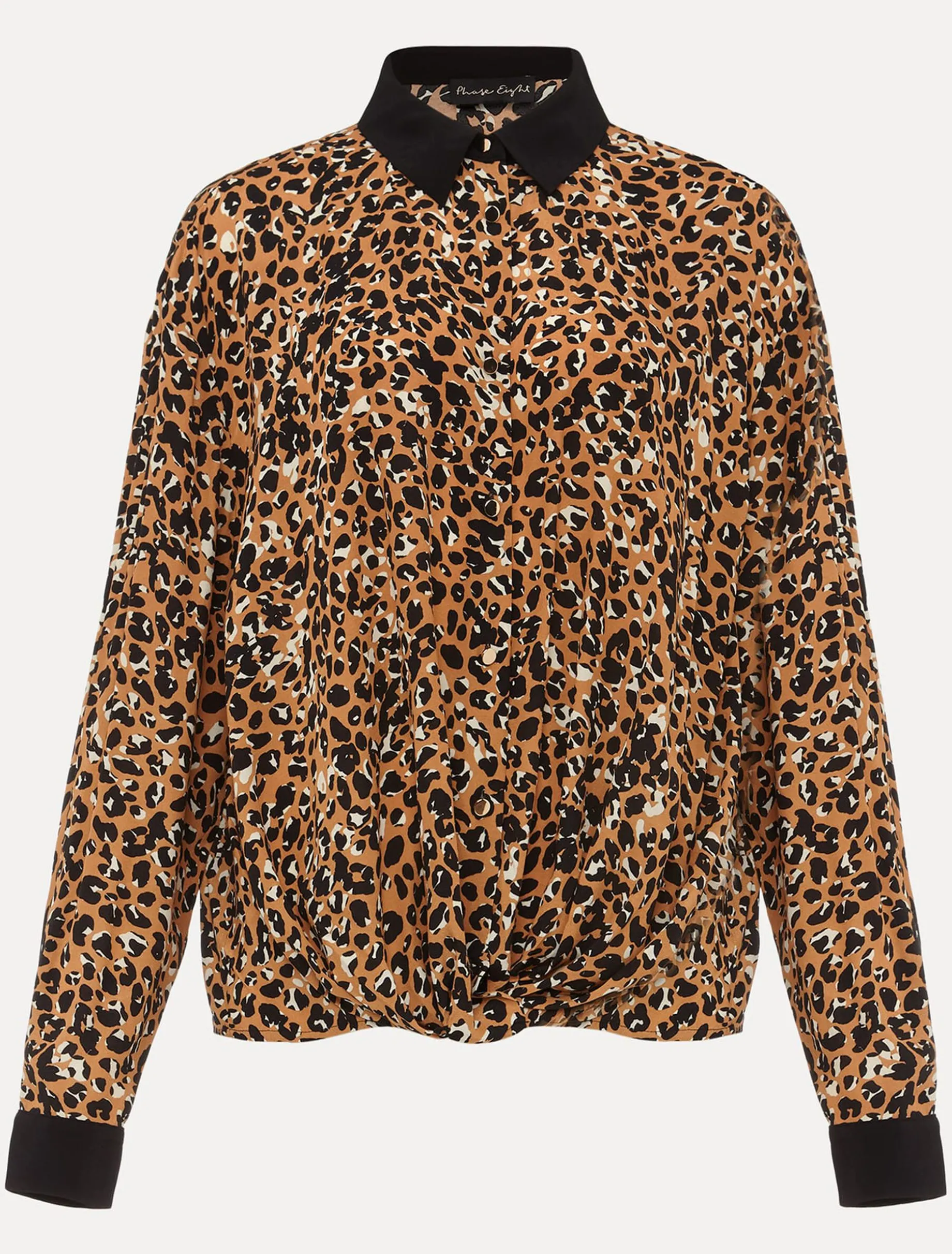 Kaelie Leopard Twist Front Blouse