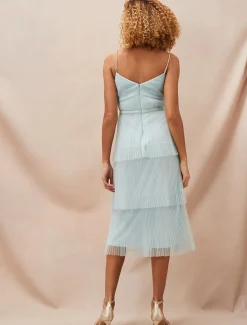 Kaia Pleated Tulle Midi Dress