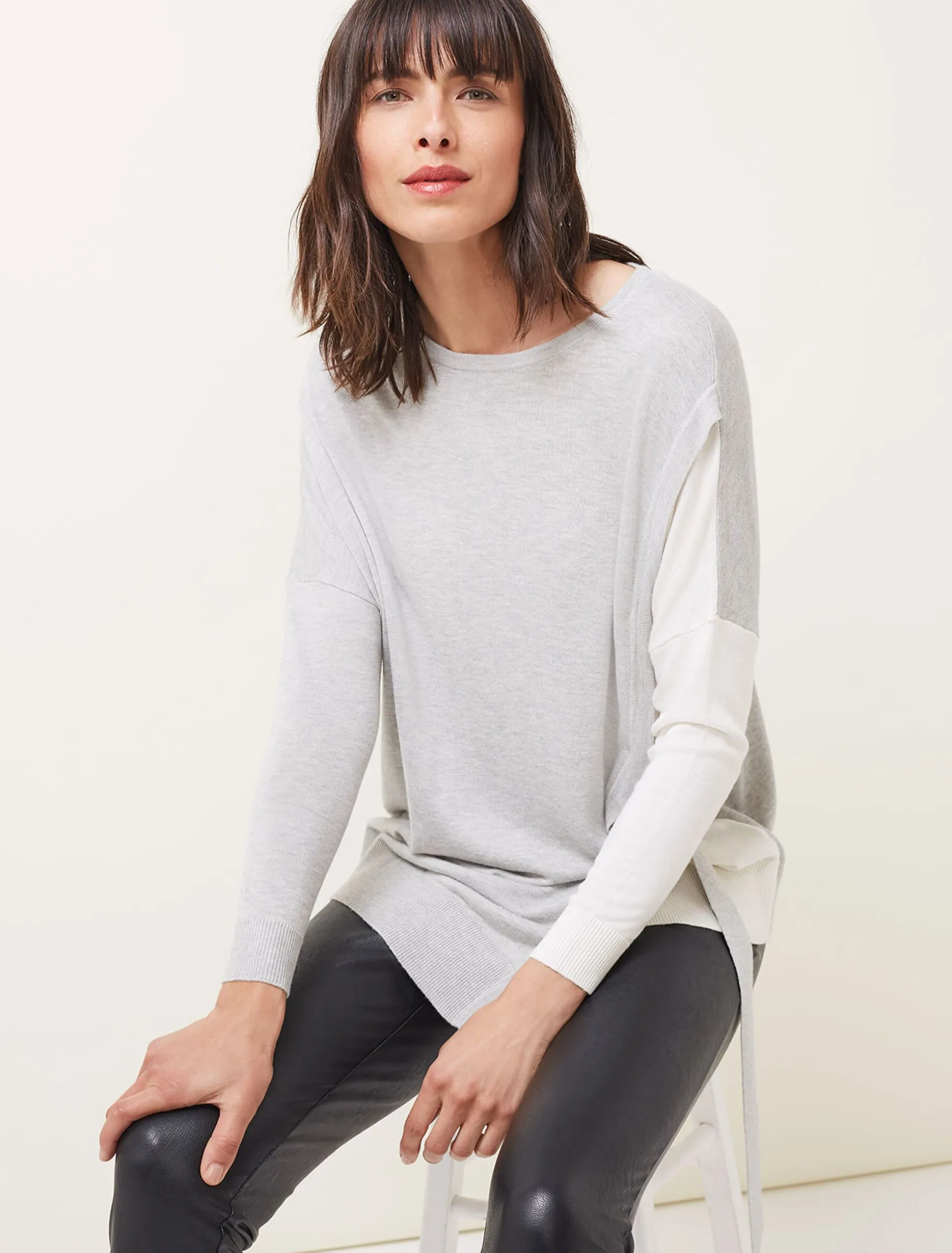 Karina D-Ring Colourblock Fine Knit Jumper