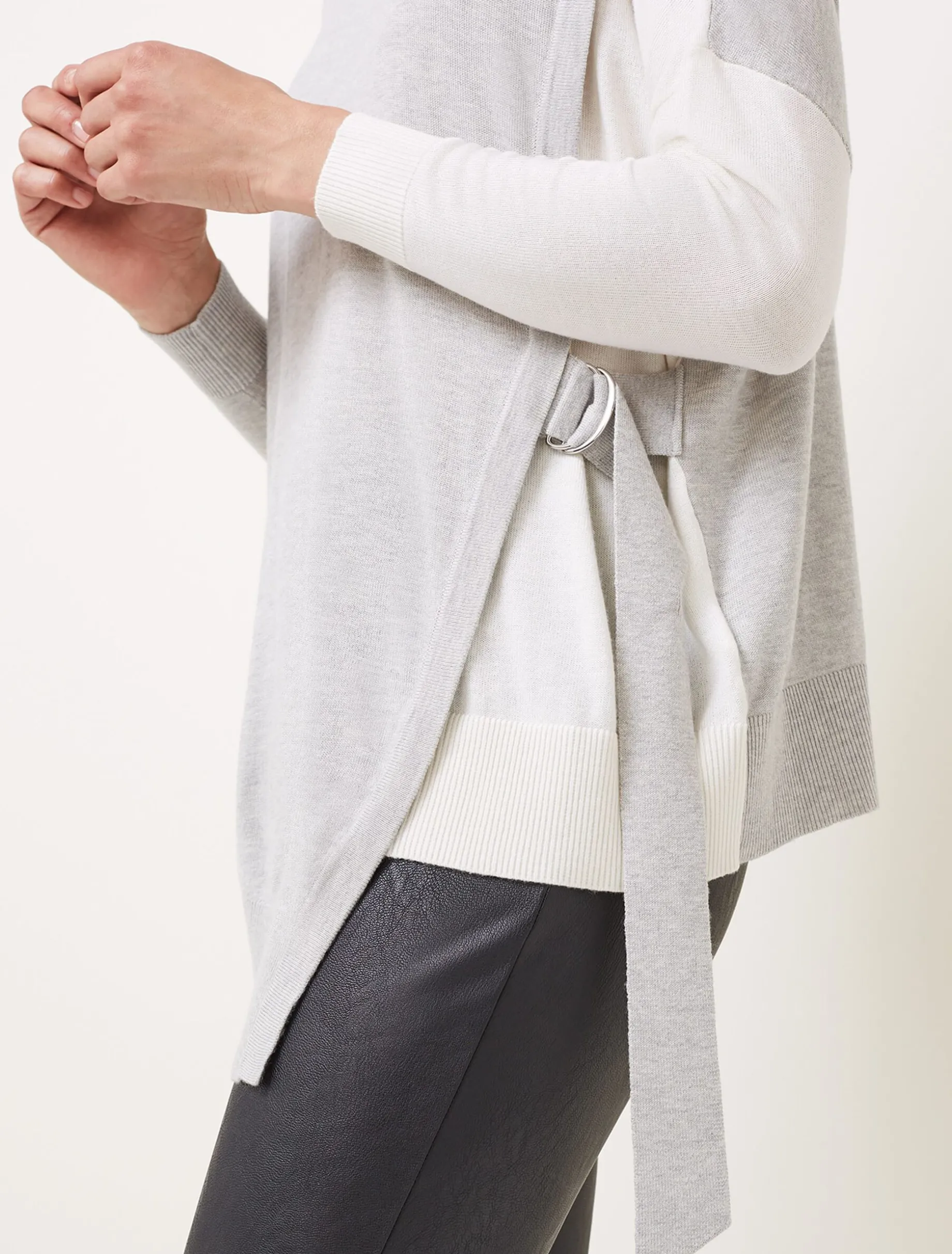 Karina D-Ring Colourblock Fine Knit Jumper