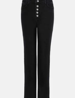 Karlie Button Through Straight Leg Jeans