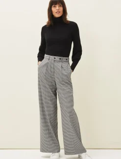 Karrie Dogtooth Wide Leg Trouser