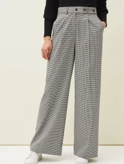 Karrie Dogtooth Wide Leg Trouser