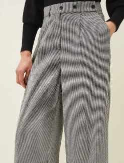 Karrie Dogtooth Wide Leg Trouser