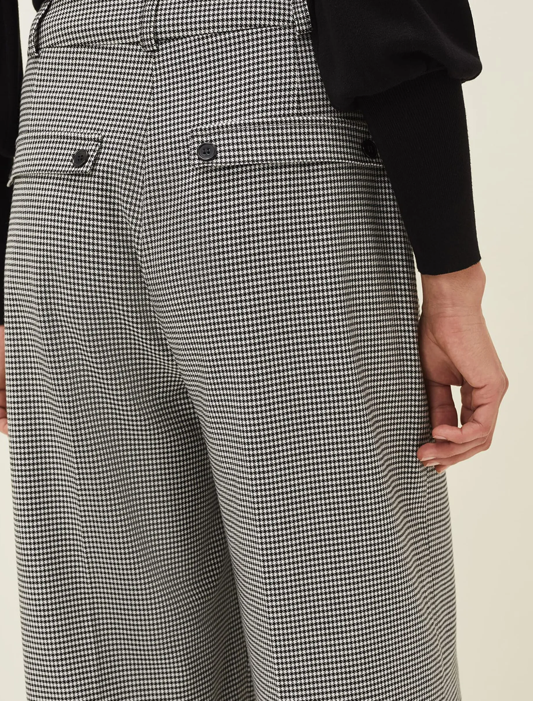 Karrie Dogtooth Wide Leg Trouser
