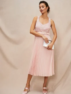 Kassidy Lace Bodice Pleat Dress